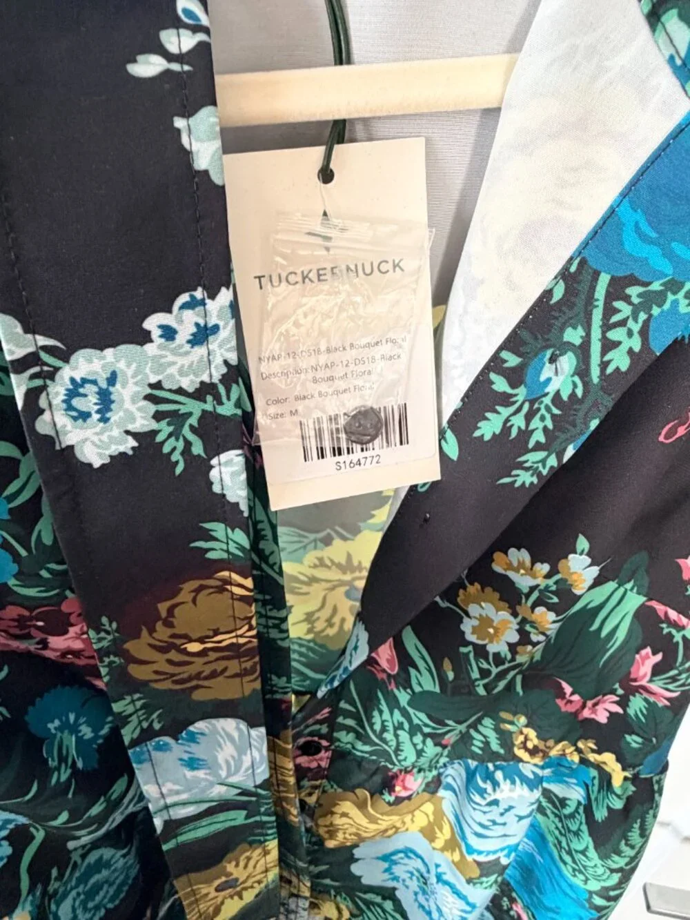 Tuckernuck Black Verdant Floral Placed Print Chloe Dress Black Bouquet Floral - Picture 4 of 4